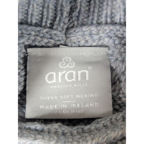 Aran Woollen Mills Sweater Womens Large Cable Knit Turtleneck Merino Ireland - Picture 2 of 11